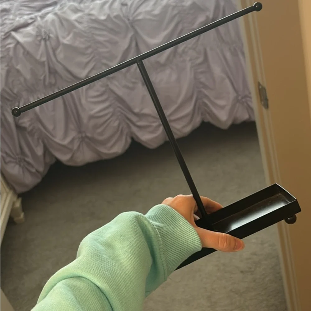 Sleek Black Jewelry Stand